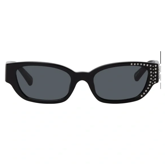 Magda Butrym Black Linda Farrow Edition Crystal Sunglasses Magda Butrym – Magda Butrym Rectangular Crystal Sunglasses  main image 3
